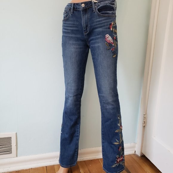 NWT Sundance DRIFWOOD Kelly Winter Bird BootCut Jeans. - Picture 7 of 17